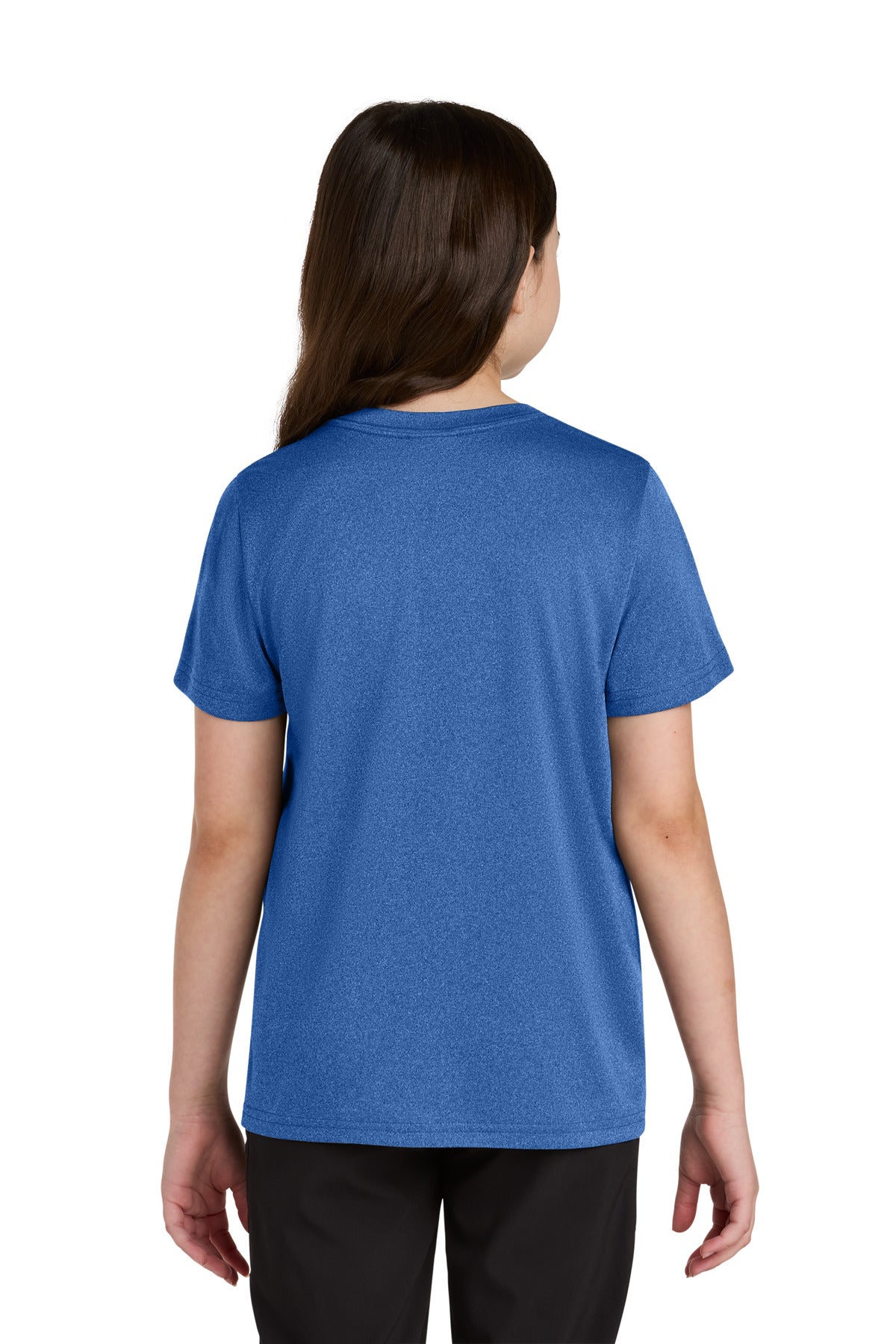 Port & Co Youth Heather Performance Tee - True Royal Heather