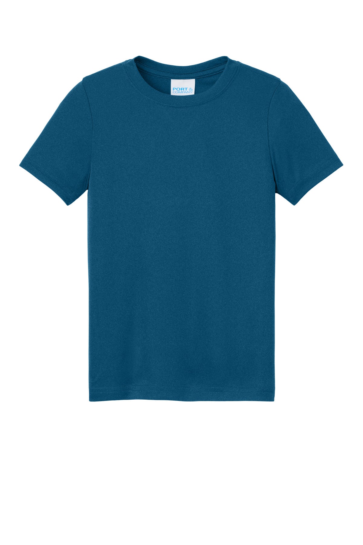Port & Co Youth Heather Performance Tee - Vintage Sapphire