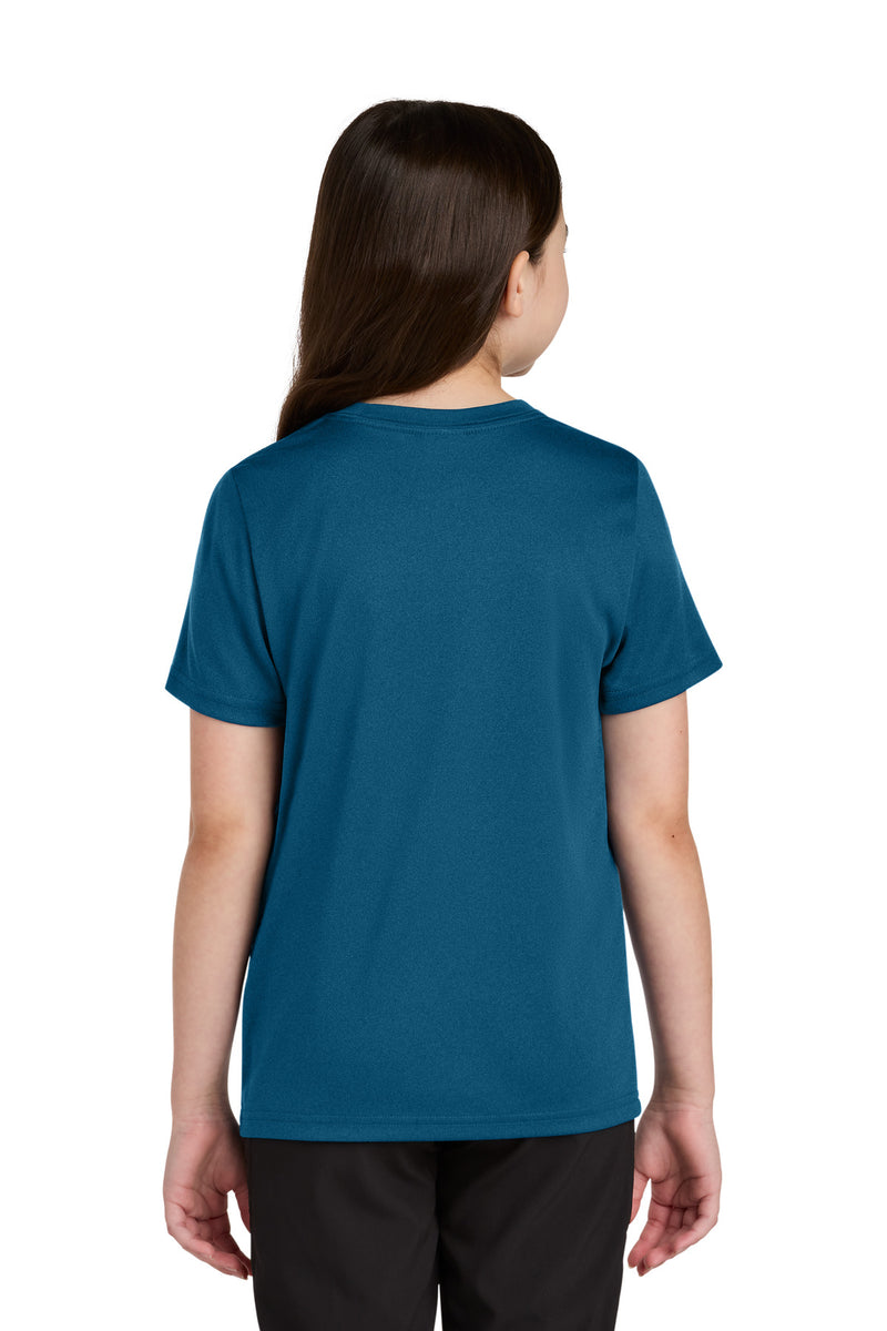 Port & Co Youth Heather Performance Tee - Vintage Sapphire