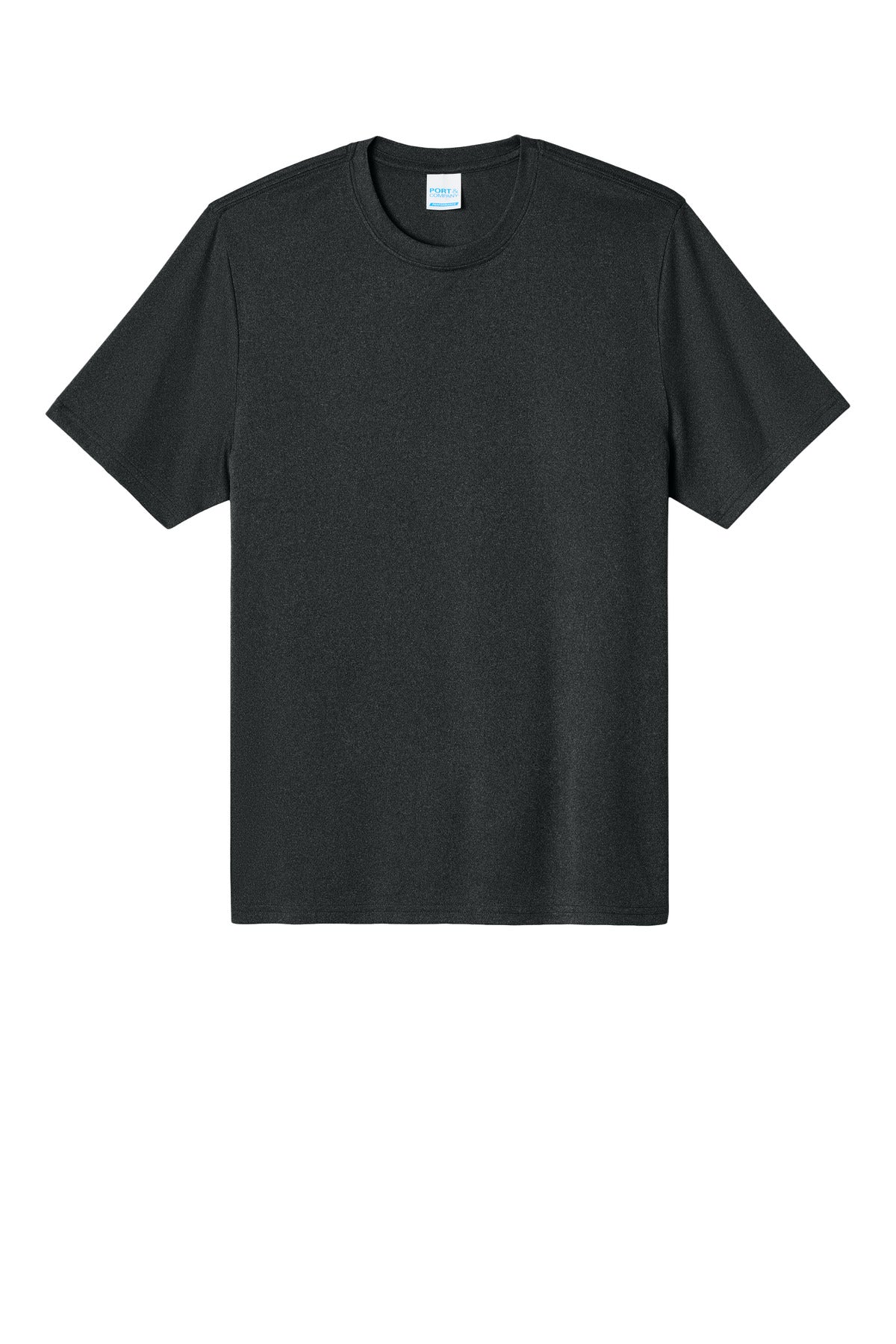 Port & Co Heather Performance Tee - Black Heather