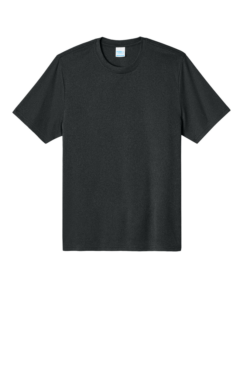 Port & Co Heather Performance Tee - Black Heather