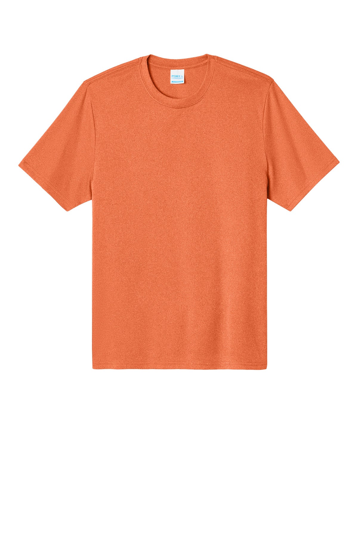 Port & Co Heather Performance Tee - Deep Orange Heather