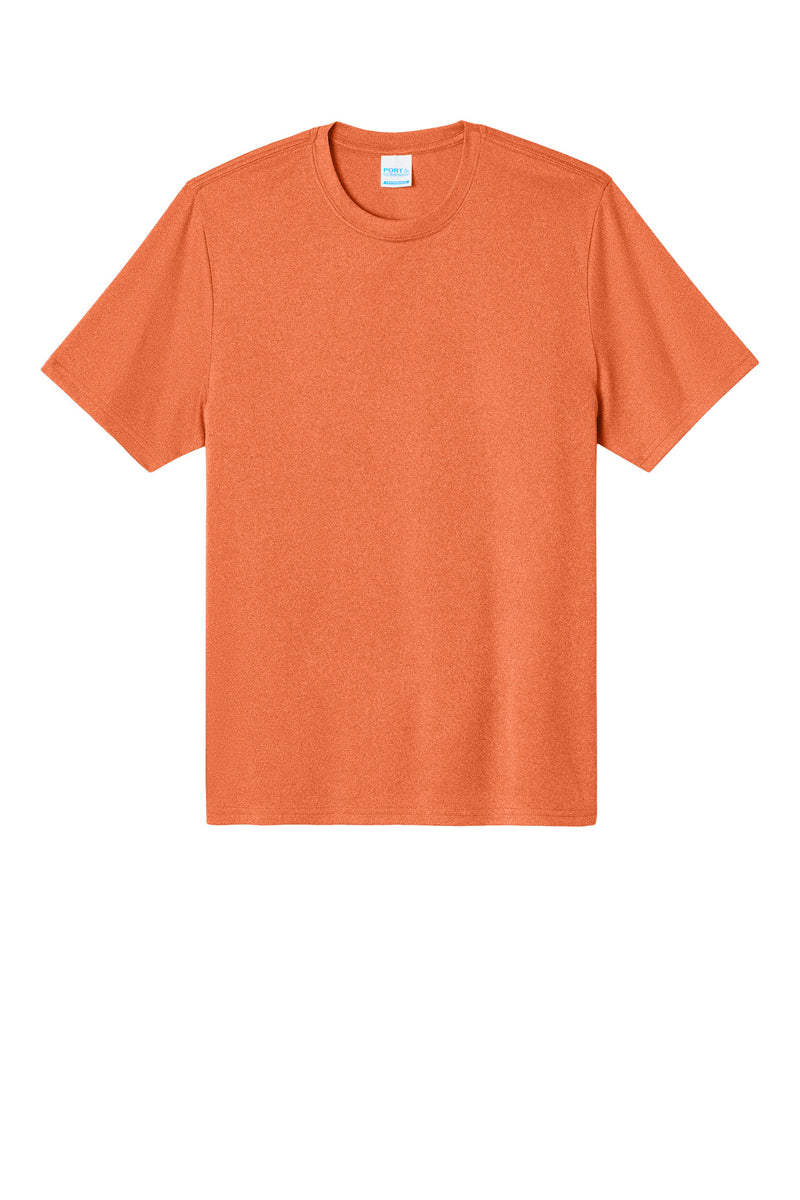 Port & Co Heather Performance Tee - Deep Orange Heather