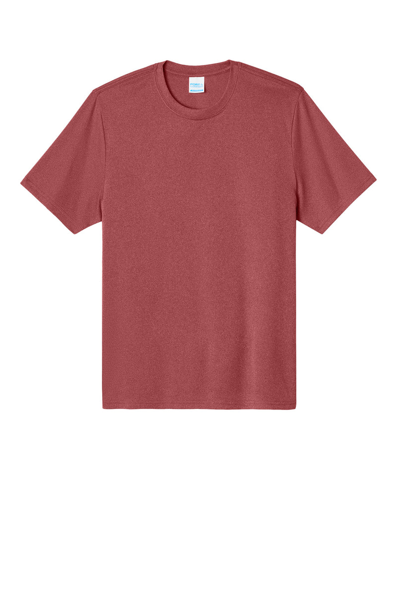 Port & Co Heather Performance Tee - Deep Red Heather