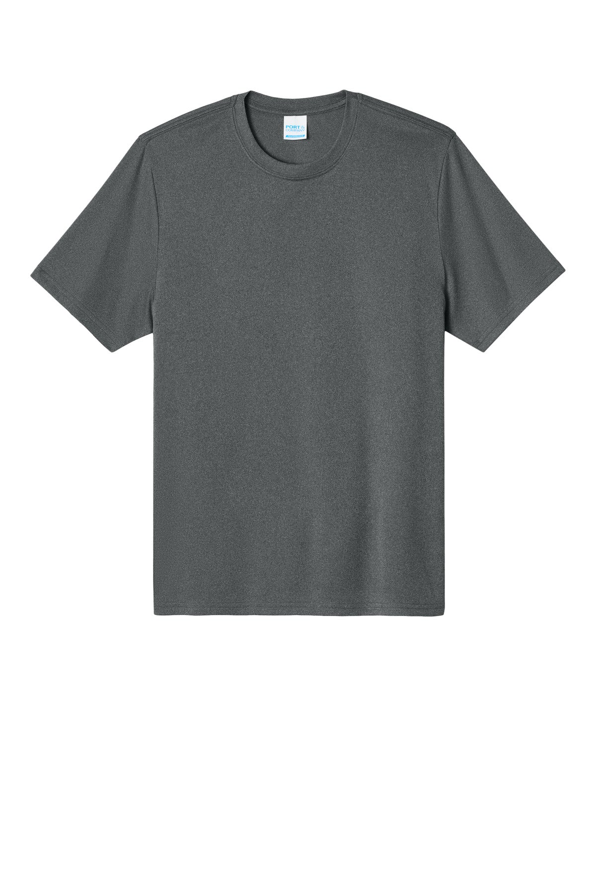 Port & Co Heather Performance Tee - Metal Grey Heather