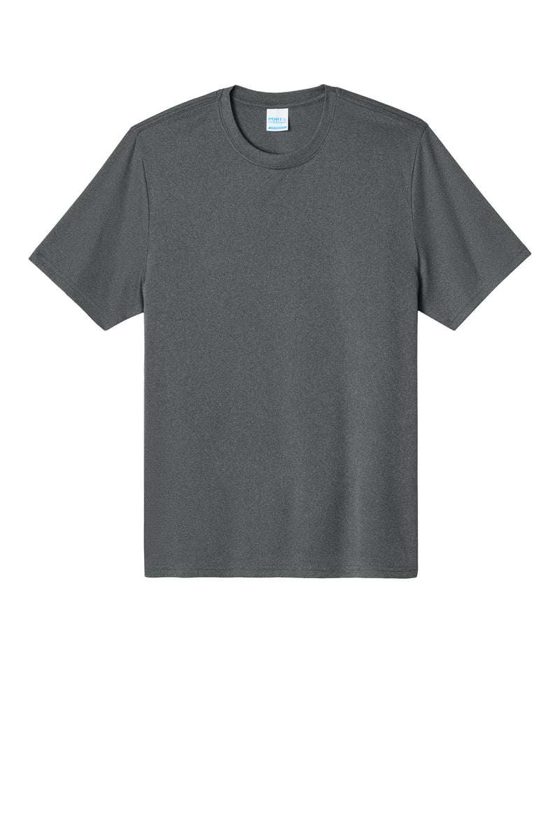 Port & Co Heather Performance Tee - Metal Grey Heather