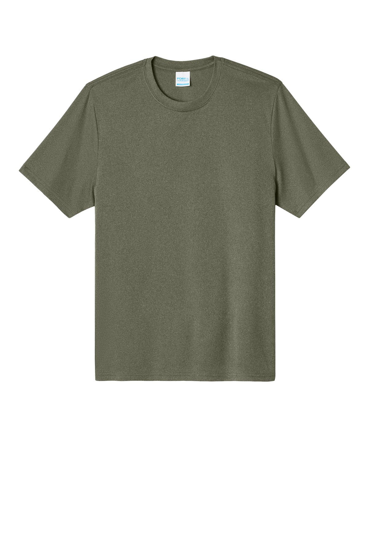 Port & Co Heather Performance Tee - Olive Drab Green Heather