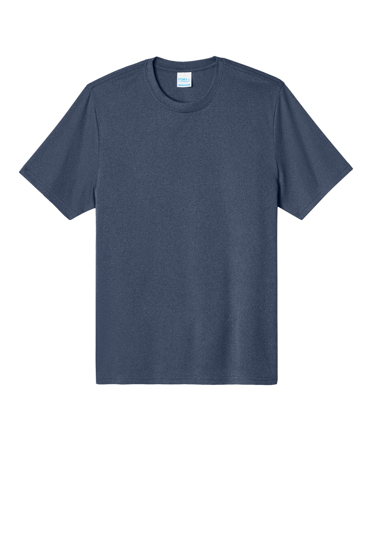 Port & Co Heather Performance Tee - True Navy Heather