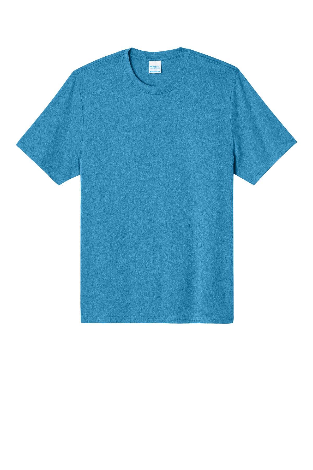 Port & Co Heather Performance Tee - Turquoise Heather