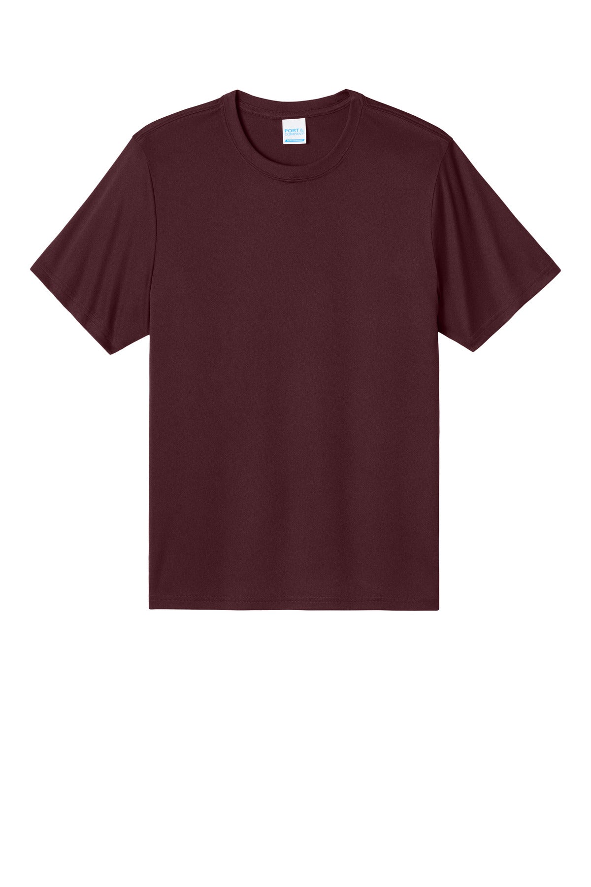 Port & Co Heather Performance Tee - Vintage Athletic Maroon