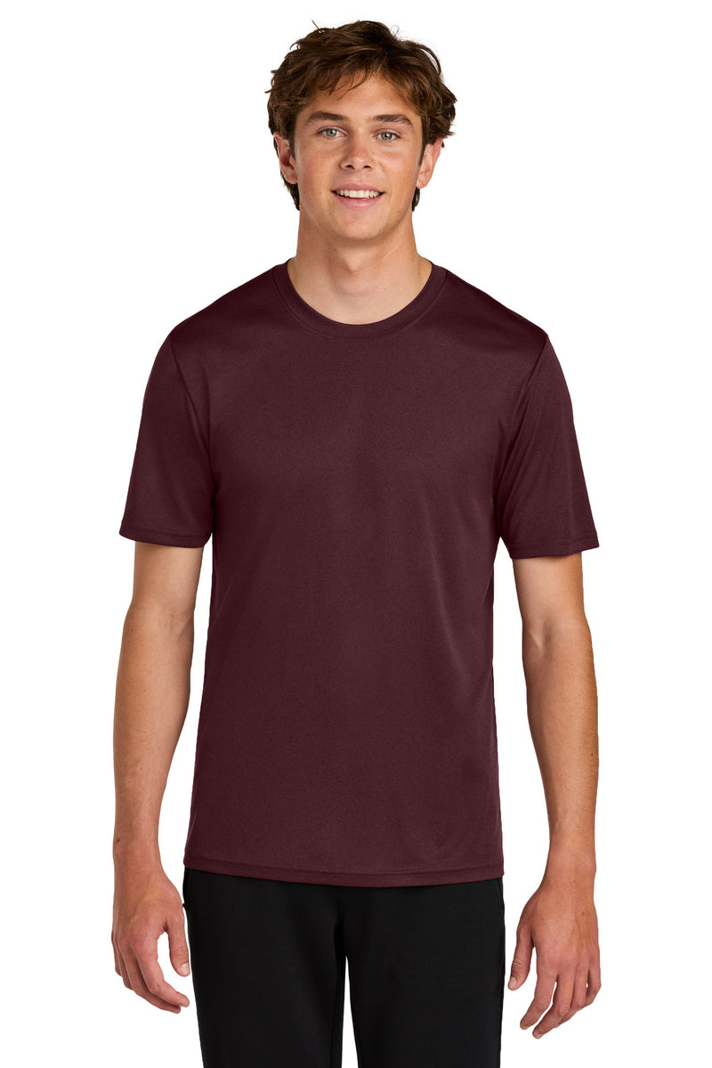 Port & Co Heather Performance Tee - Vintage Athletic Maroon