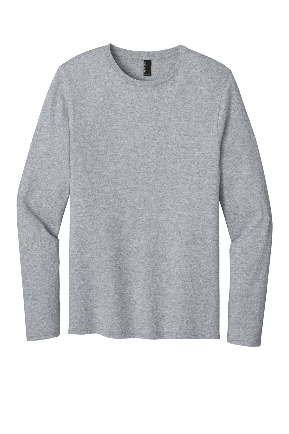 Port & Co Easy Cotton Long Sleeve Tee - Athletic Heather