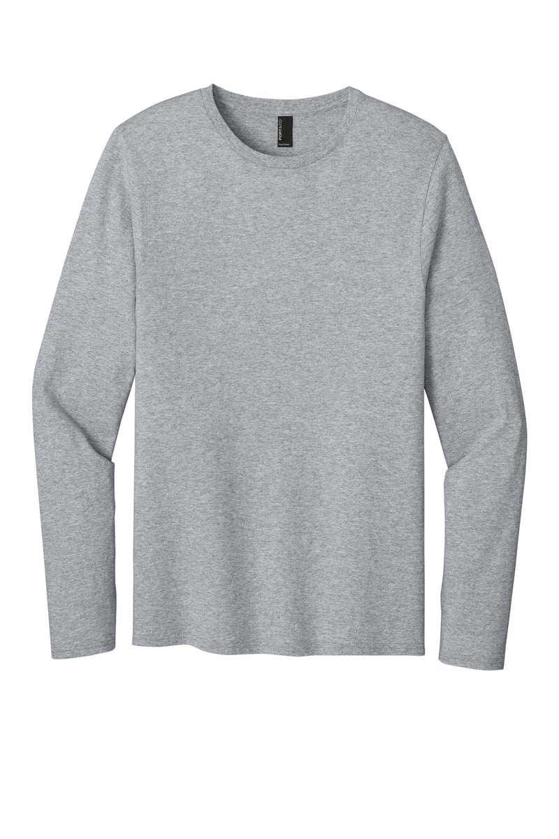 Port & Co Easy Cotton Long Sleeve Tee - Athletic Heather