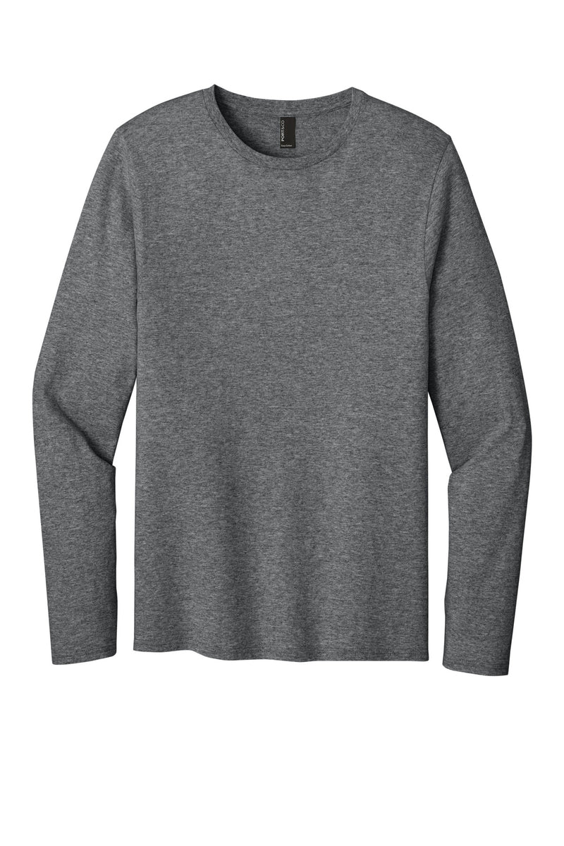 Port & Co Easy Cotton Long Sleeve Tee - Graphite Heather
