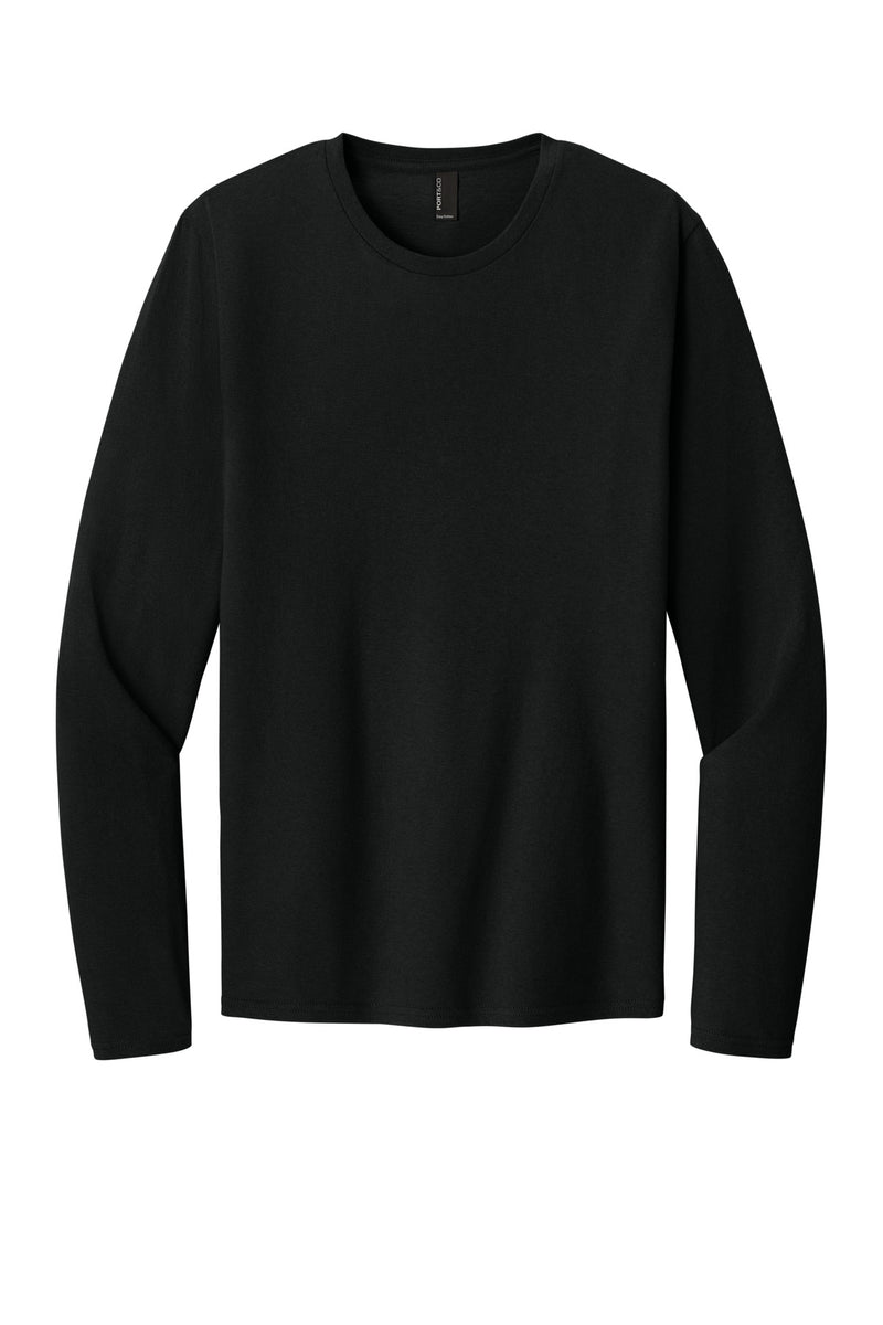 Port & Co Easy Cotton Long Sleeve Tee - Jet Black