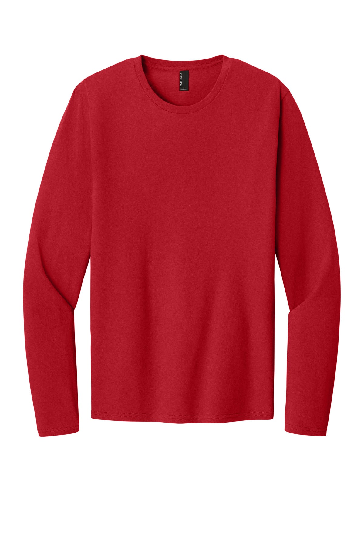 Port & Co Easy Cotton Long Sleeve Tee - Red