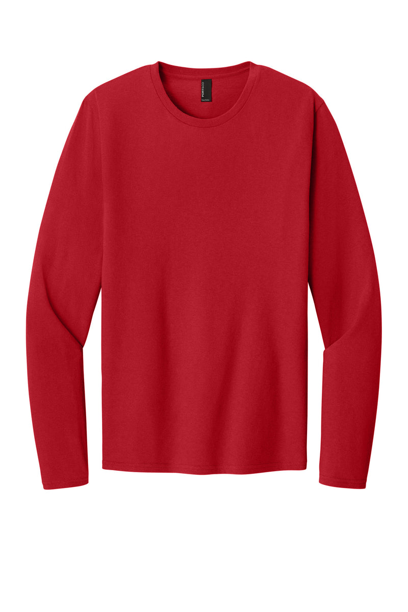 Port & Co Easy Cotton Long Sleeve Tee - Red