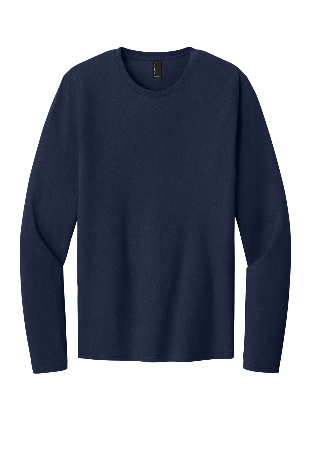 Port & Co Easy Cotton Long Sleeve Tee - True Navy