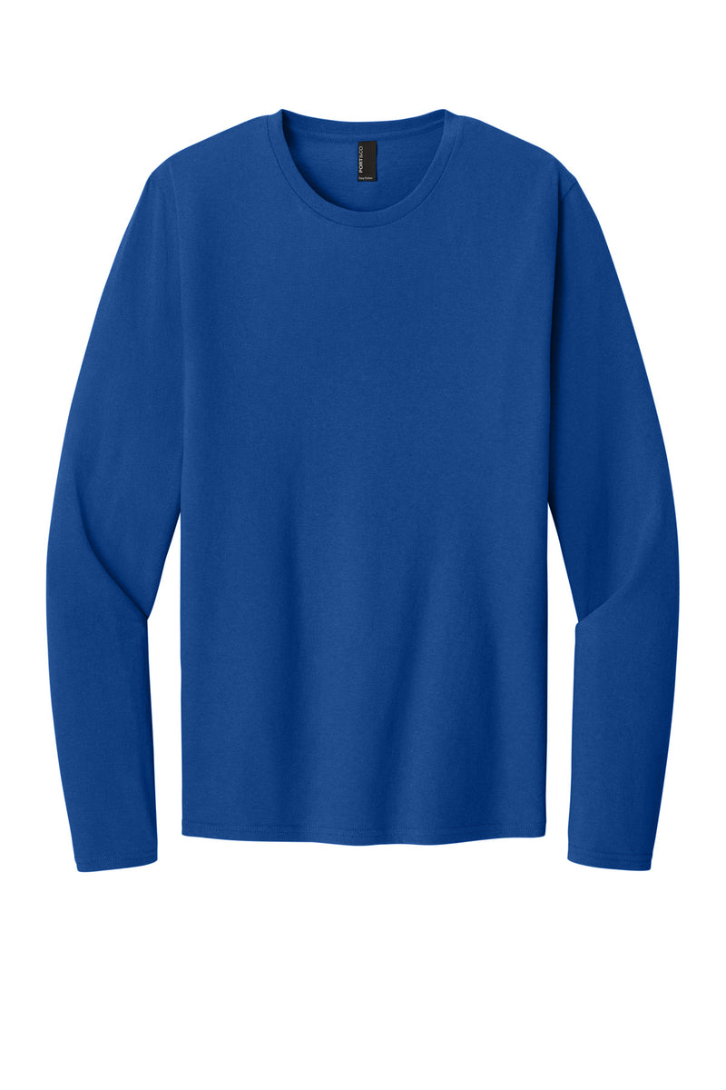 Port & Co Easy Cotton Long Sleeve Tee - True Royal