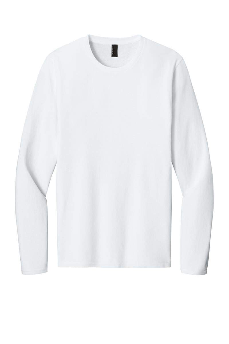 Port & Co Easy Cotton Long Sleeve Tee - White