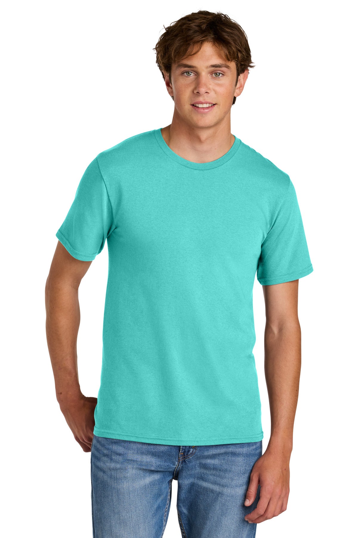 Port & Co Easy Cotton Tee - Aqua