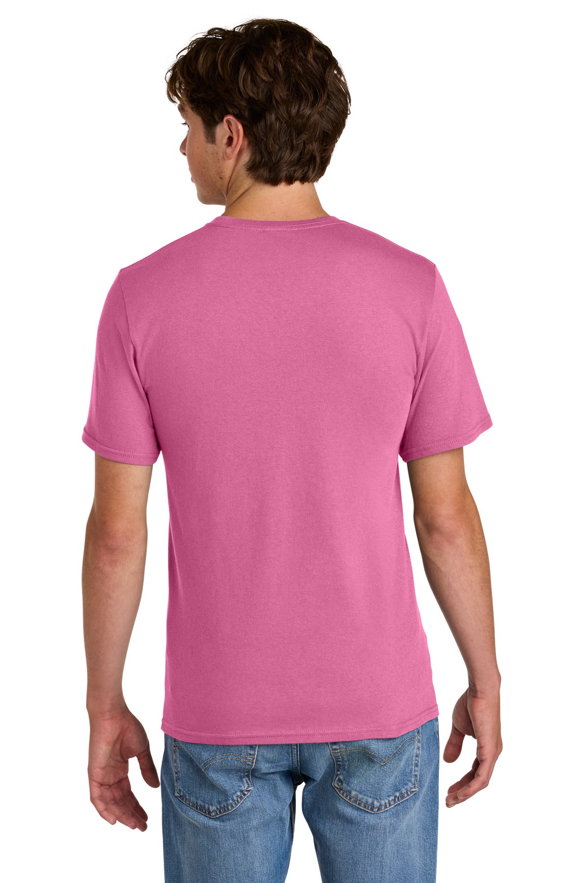 Port & Co Easy Cotton Tee - Awareness Pink