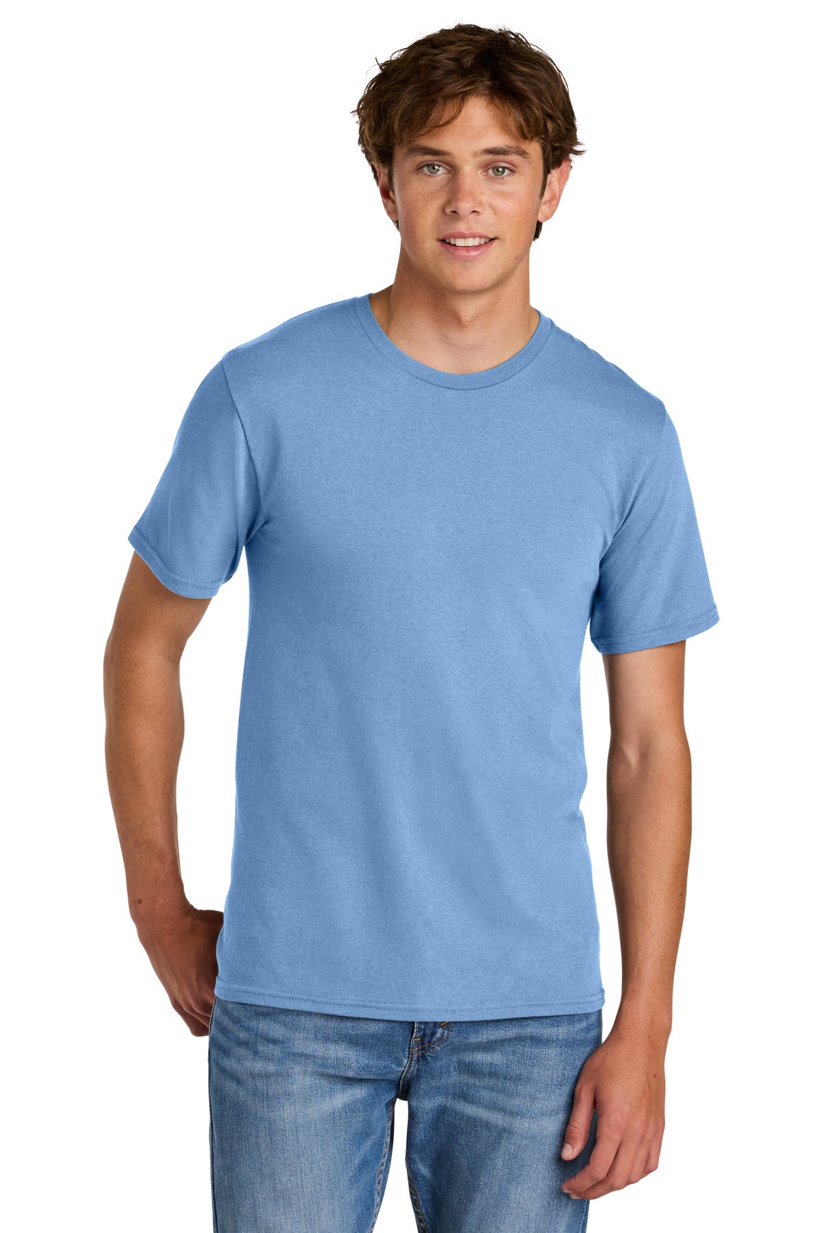 Port & Co Easy Cotton Tee - Carolina Blue