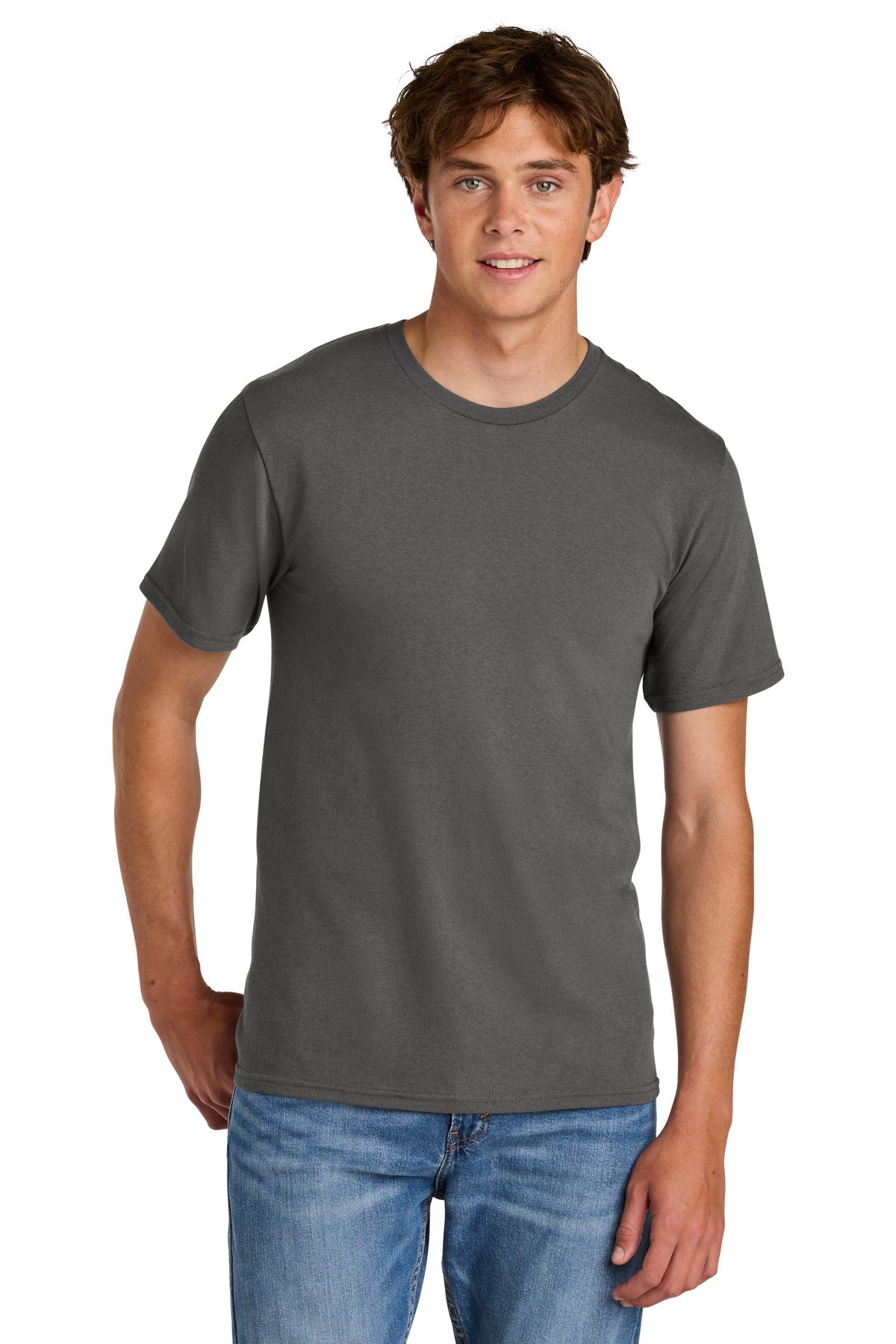 Port & Co Easy Cotton Tee - Charcoal