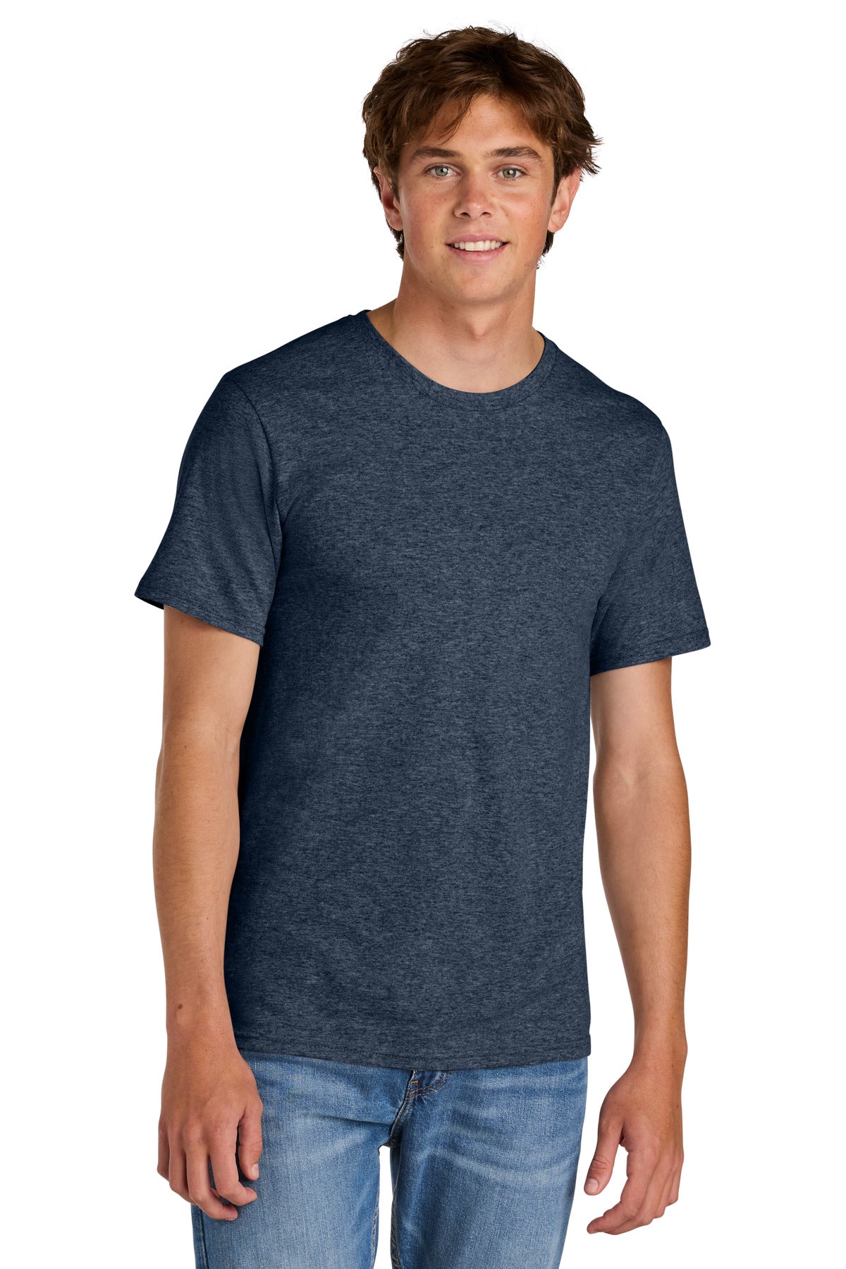 Port & Co Easy Cotton Tee - Heather Navy