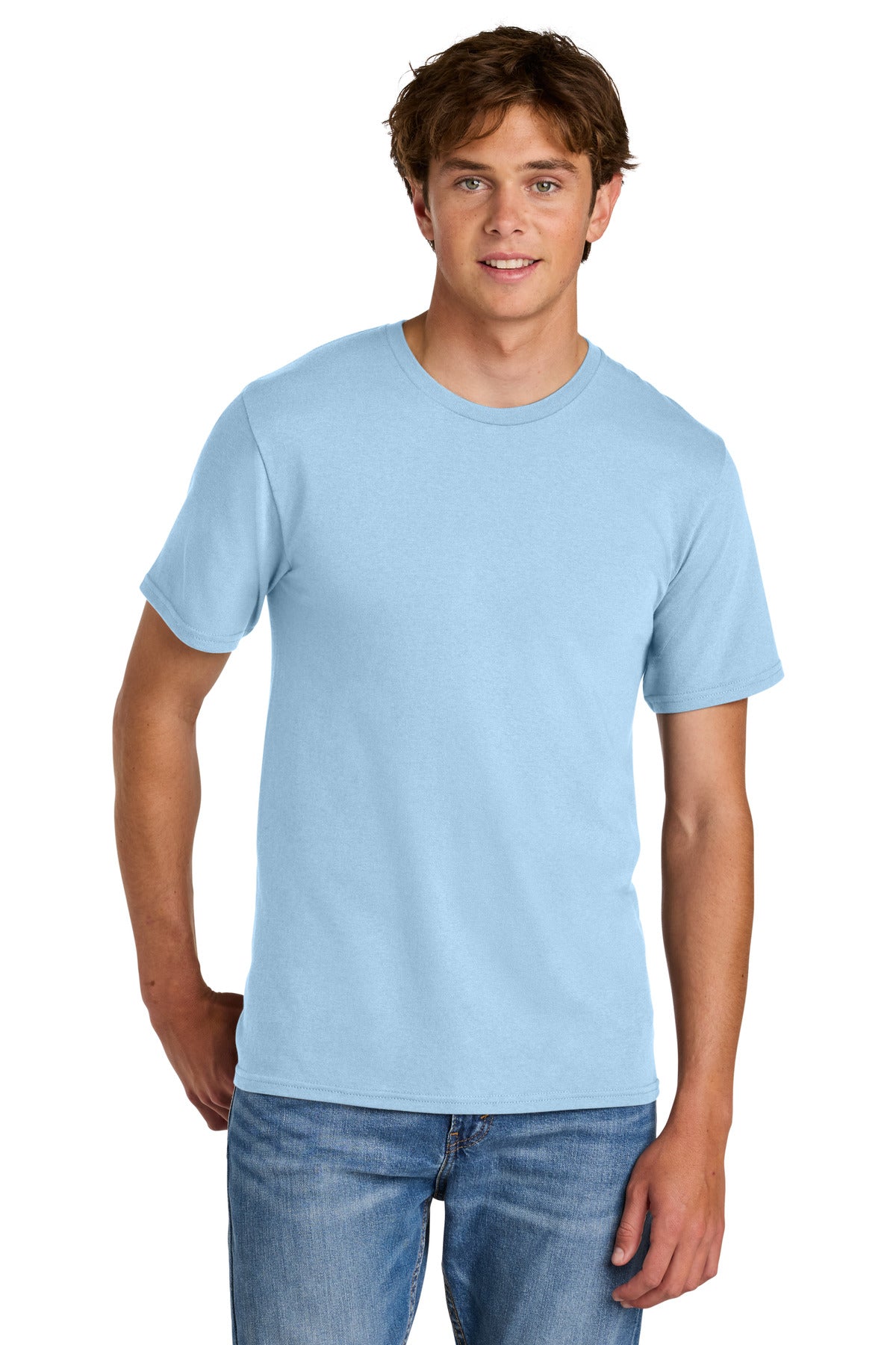 Port & Co Easy Cotton Tee - Ice Blue