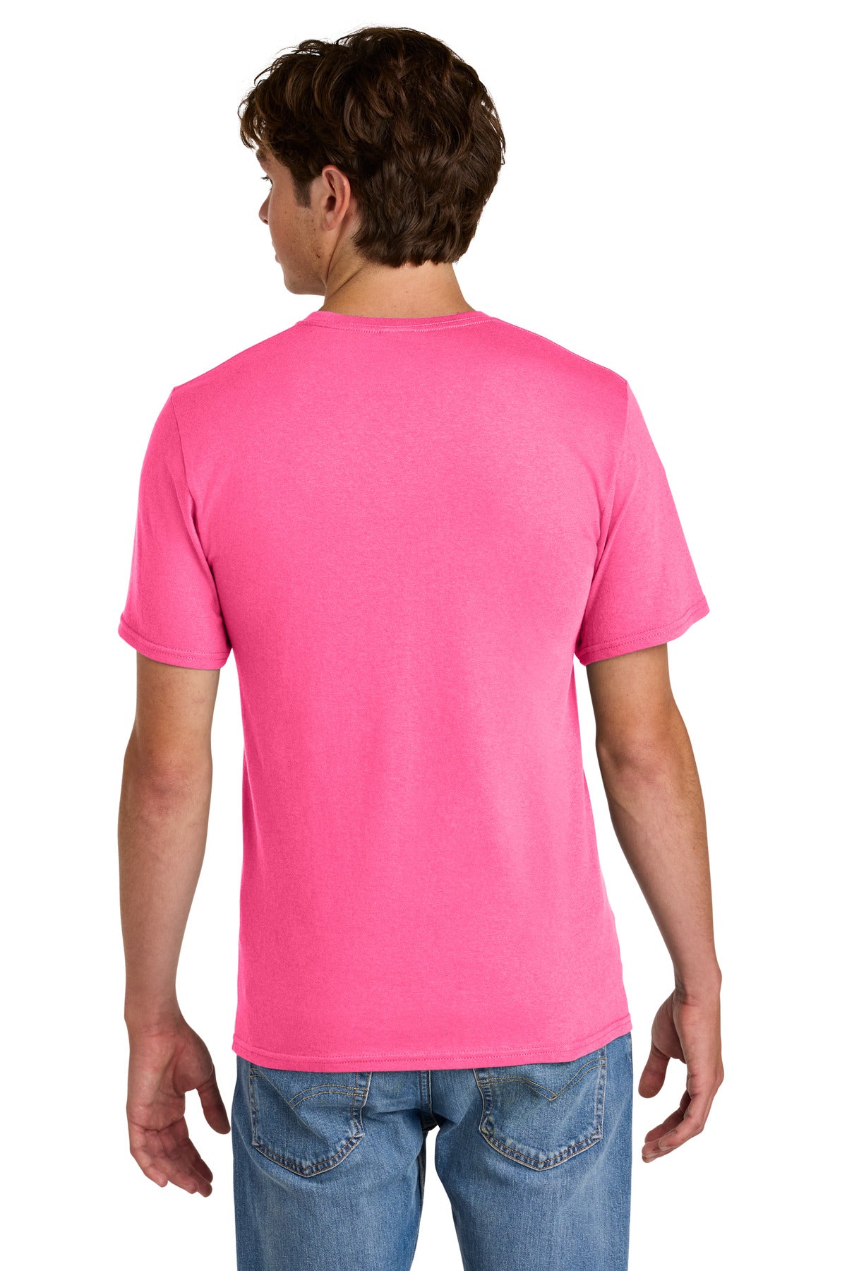 Port & Co Easy Cotton Tee - Neon Pink