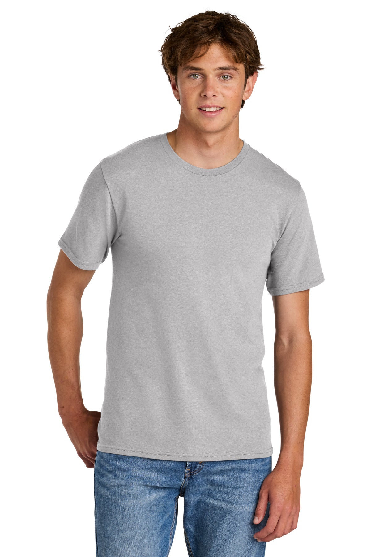 Port & Co Easy Cotton Tee - Silver