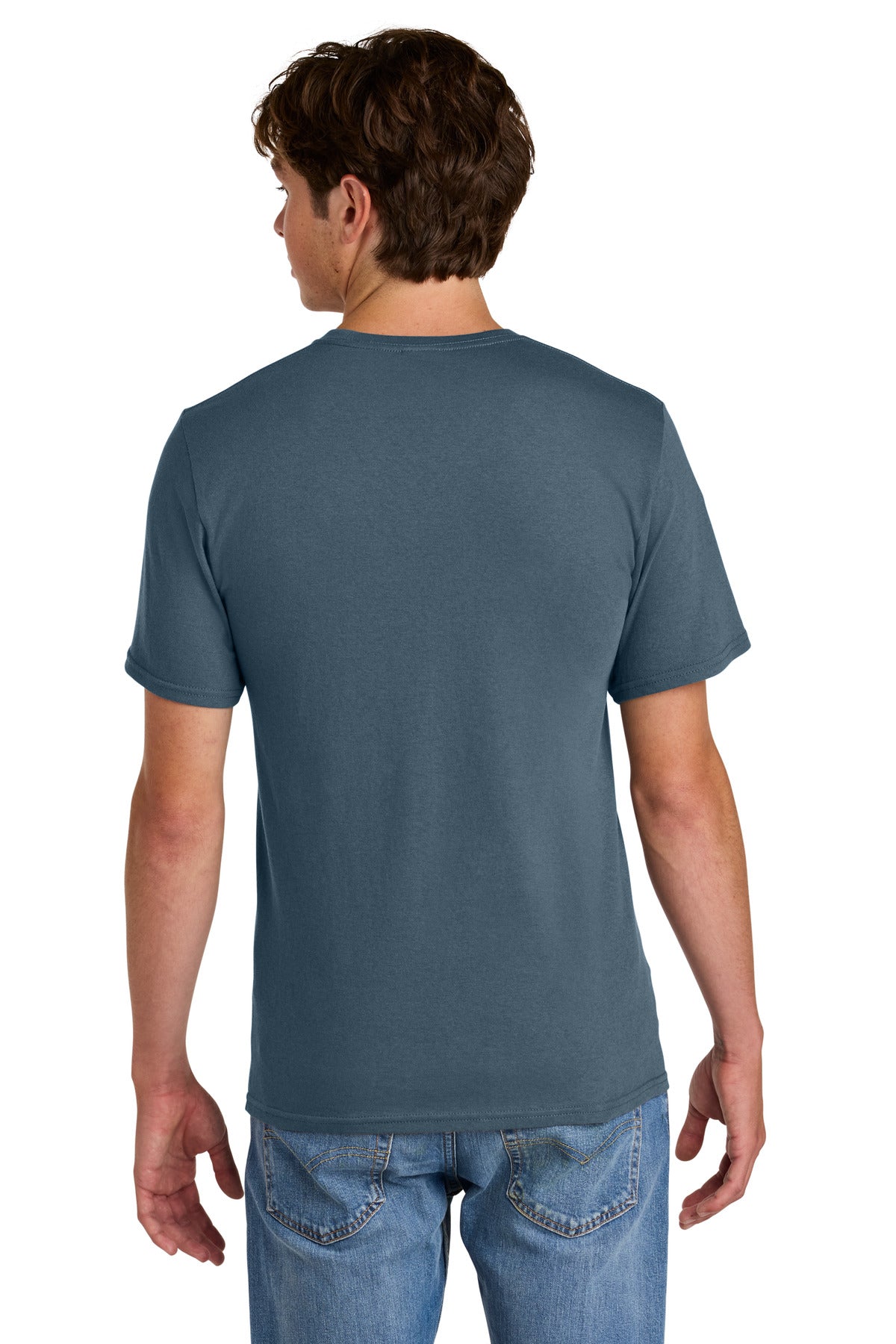 Port & Co Easy Cotton Tee - Steel Blue