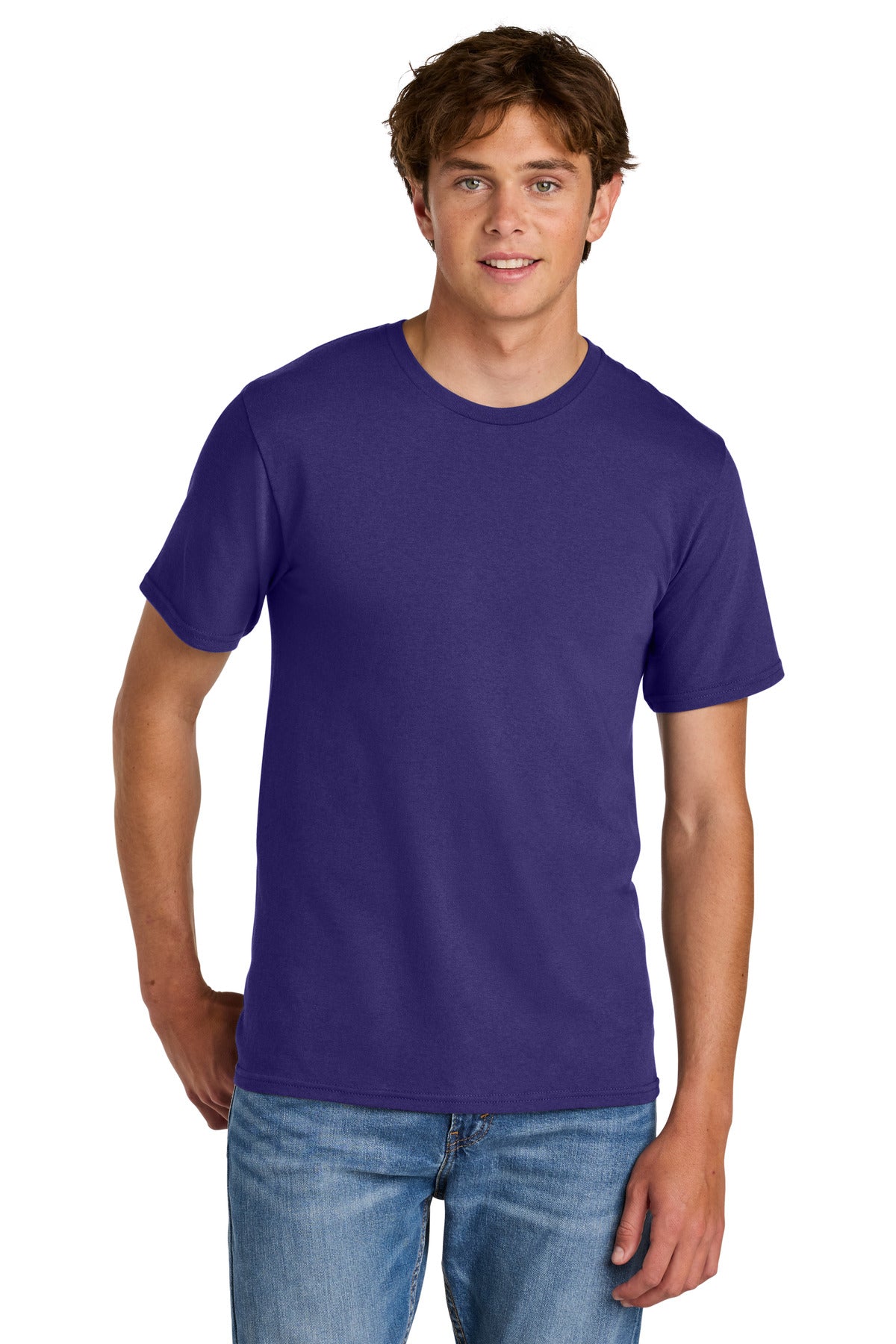 Port & Co Easy Cotton Tee - Team Purple