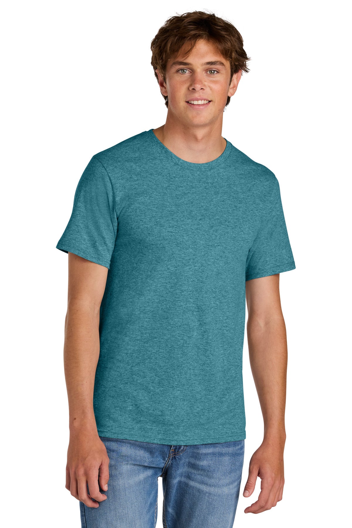 Port & Co Easy Cotton Tee - Vivid Teal Heather