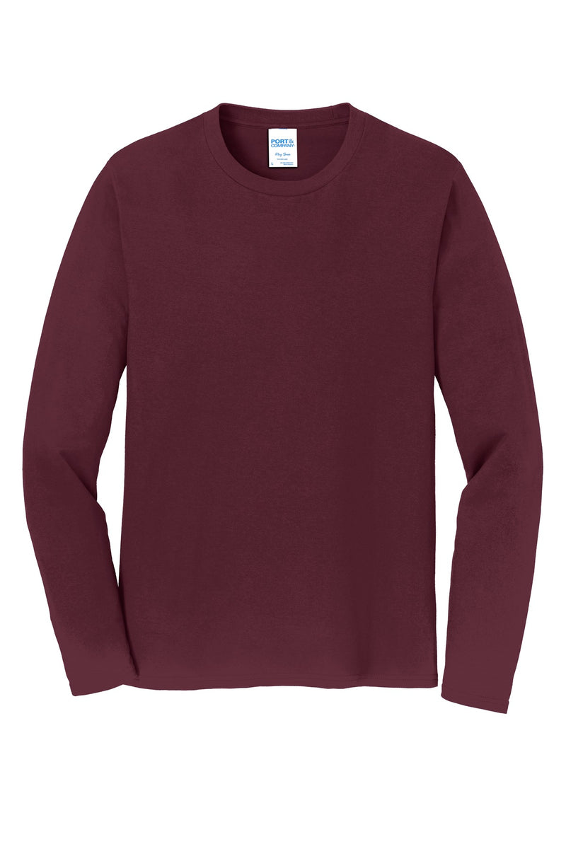 Port & Co Long Sleeve Fan Favorite Tee - Athletic Maroon