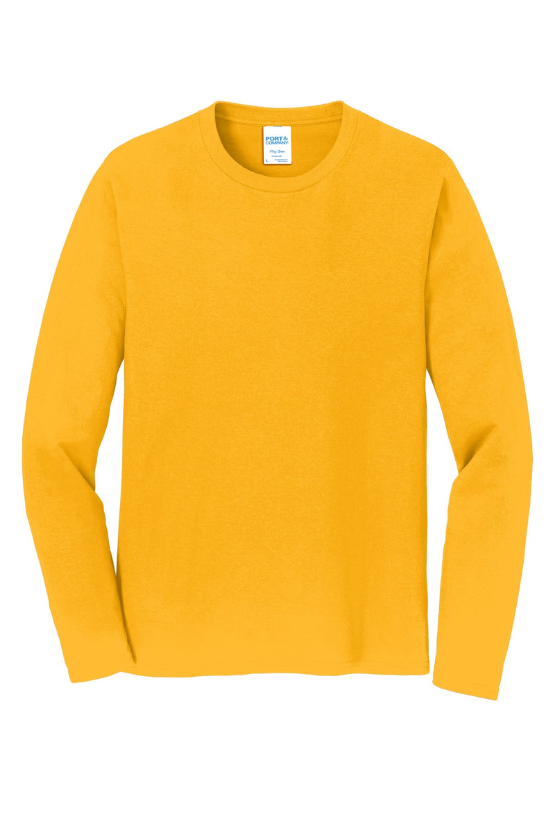 Port & Co Long Sleeve Fan Favorite Tee - Bright Gold