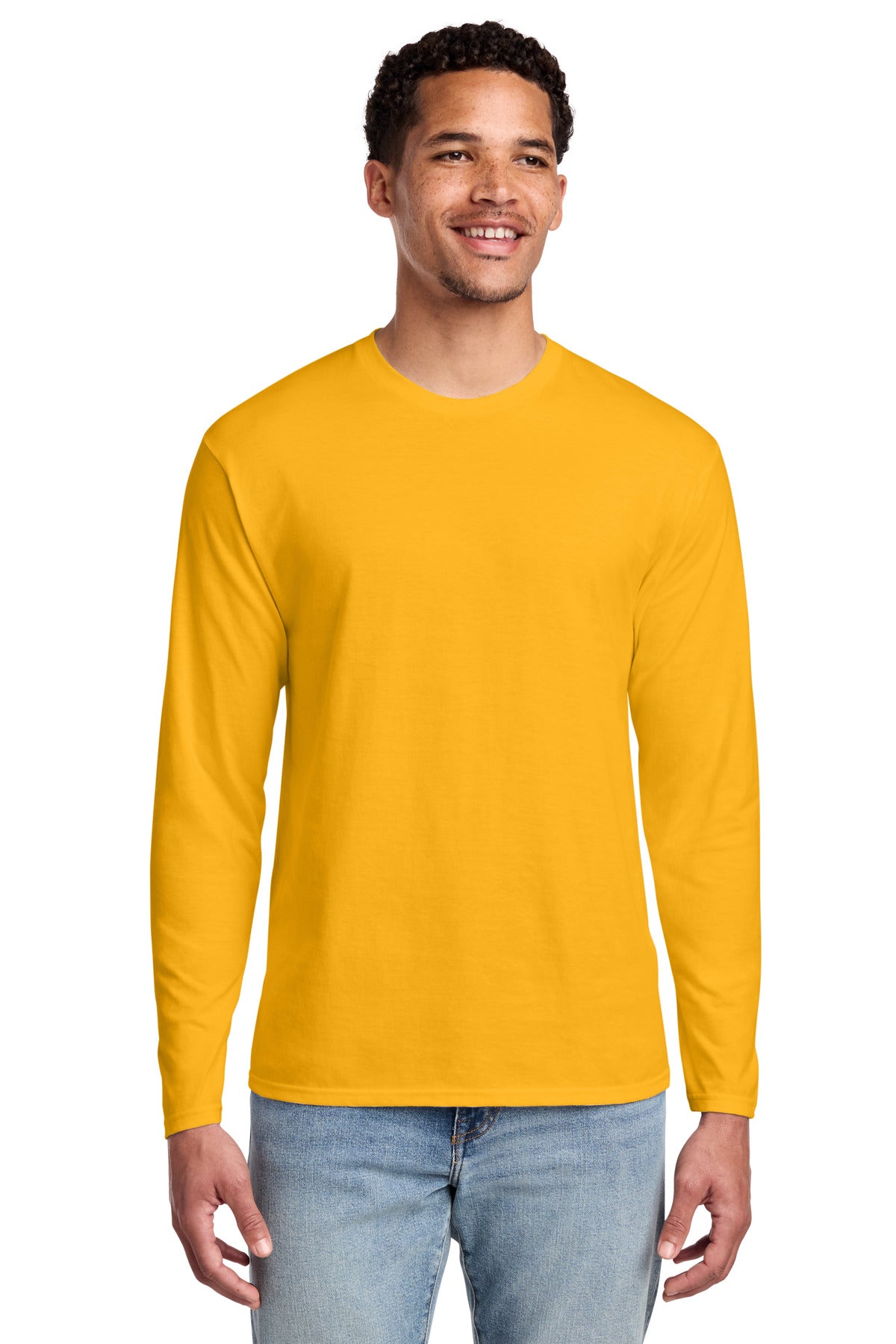 Port & Co Long Sleeve Fan Favorite Tee - Bright Gold