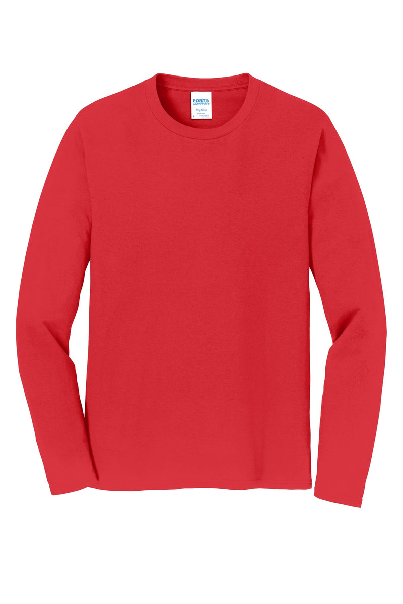 Port & Co Long Sleeve Fan Favorite Tee - Bright Red