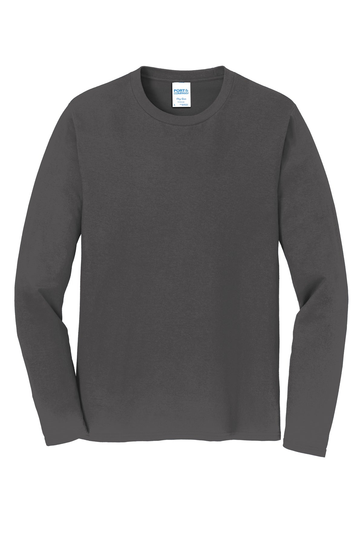 Port & Co Long Sleeve Fan Favorite Tee - Charcoal