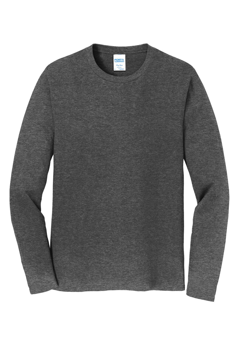 Port & Co Long Sleeve Fan Favorite Tee - Dark Heather Grey