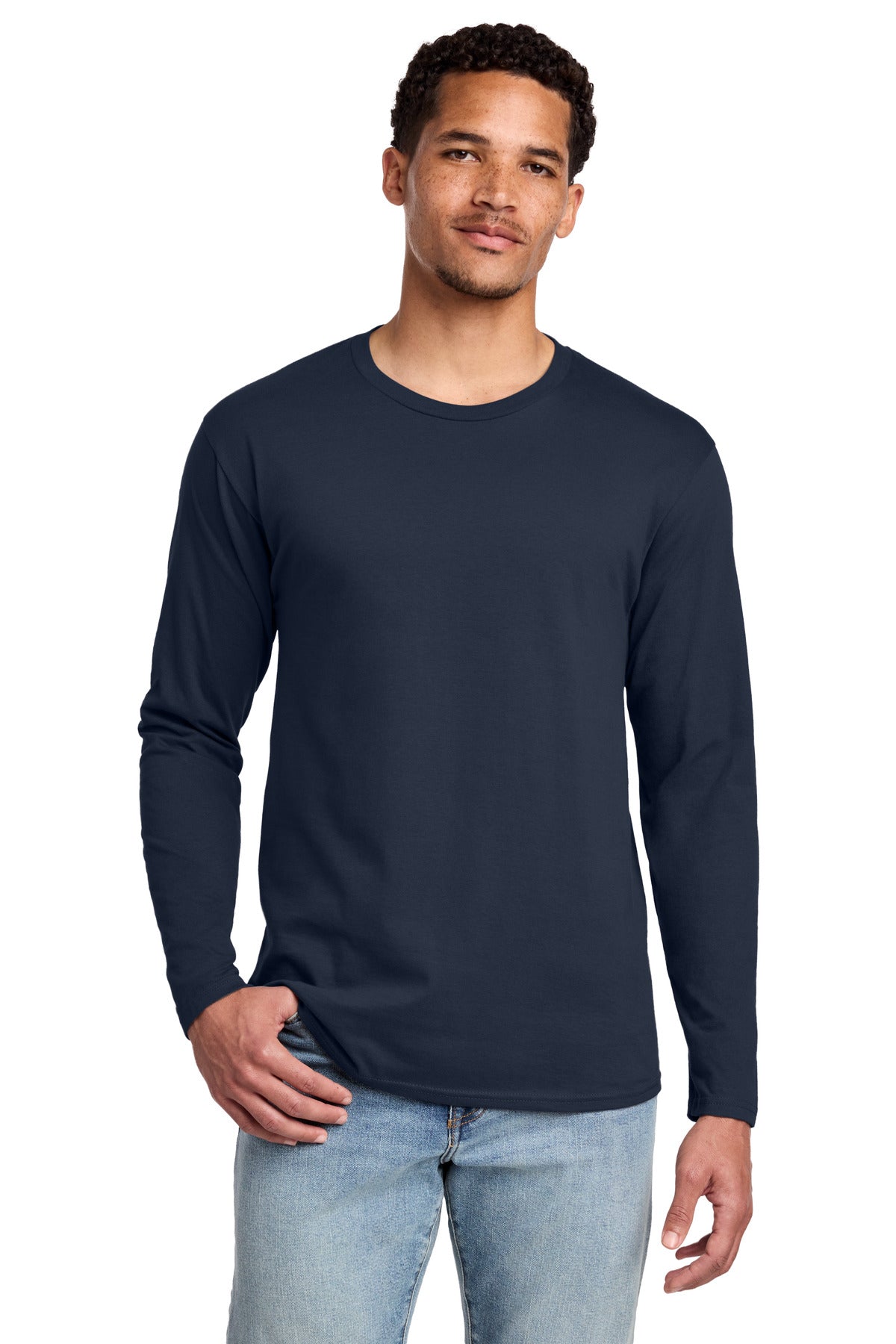 Port & Co Long Sleeve Fan Favorite Tee - Deep Navy