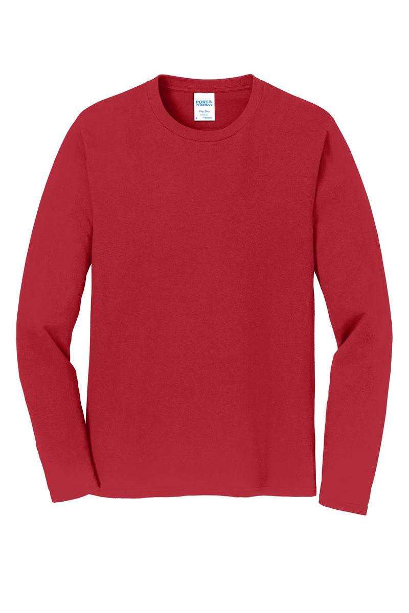 Port & Co Long Sleeve Fan Favorite Tee - Team Cardinal