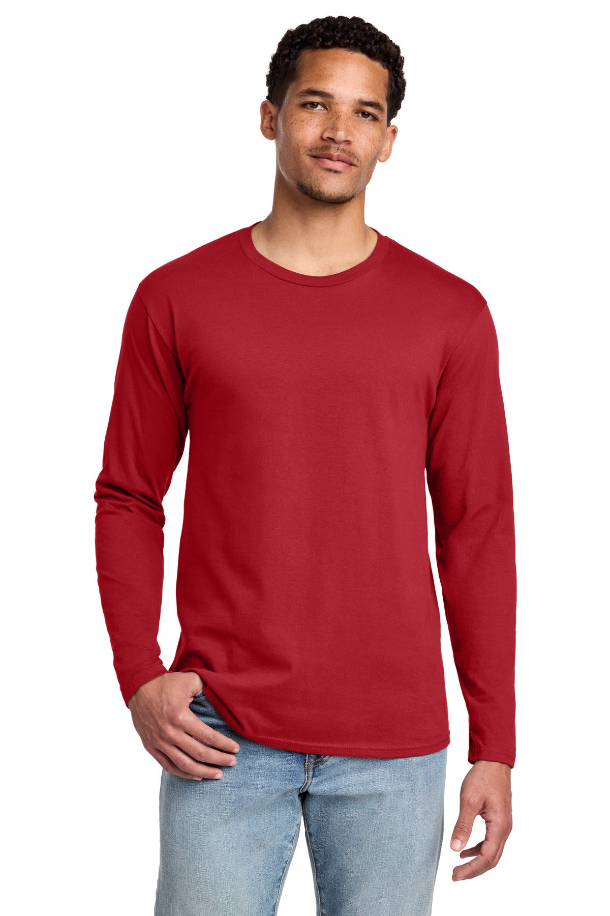 Port & Co Long Sleeve Fan Favorite Tee - Team Cardinal