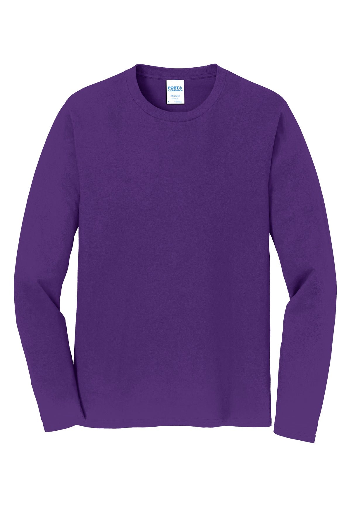Port & Co Long Sleeve Fan Favorite Tee - Team Purple