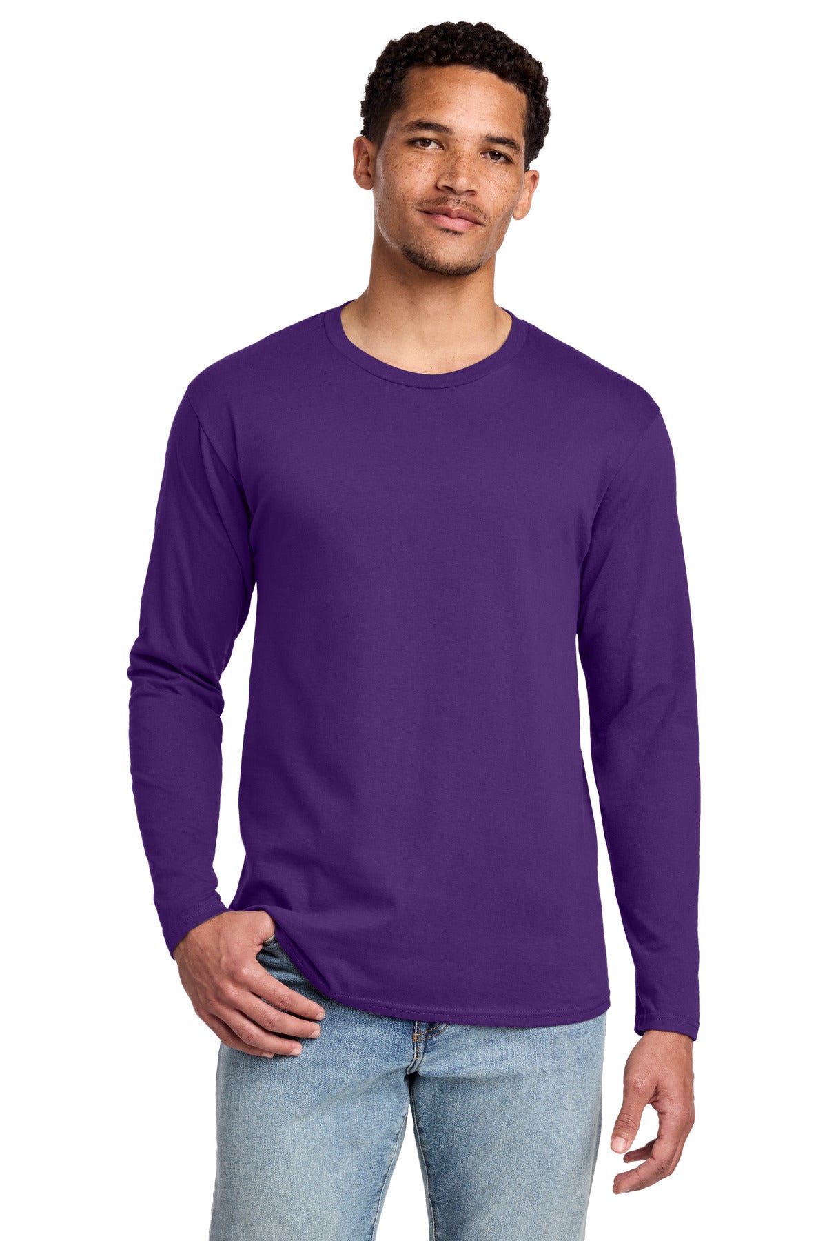 Port & Co Long Sleeve Fan Favorite Tee - Team Purple