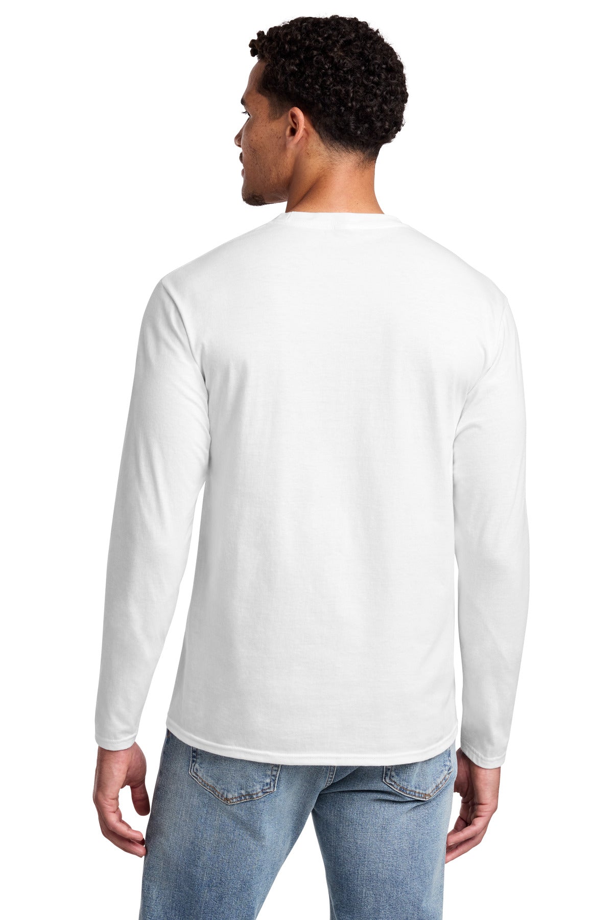 Port & Co Long Sleeve Fan Favorite Tee - White
