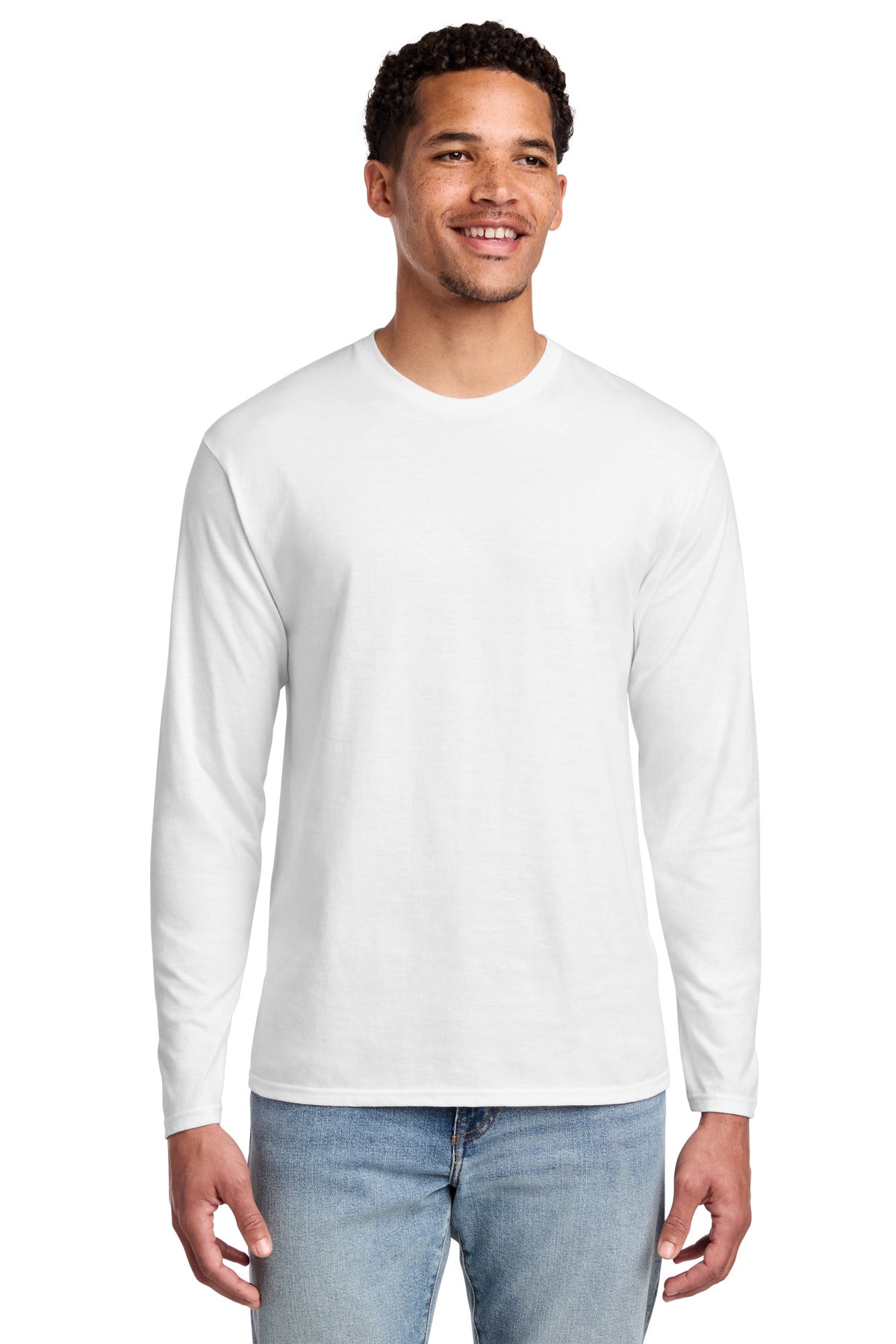 Port & Co Long Sleeve Fan Favorite Tee - White