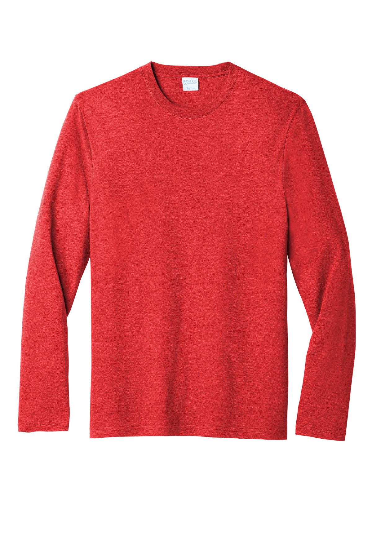 Port & Co Long Sleeve Fan Favorite  Blend Tee - Bright Red Heather