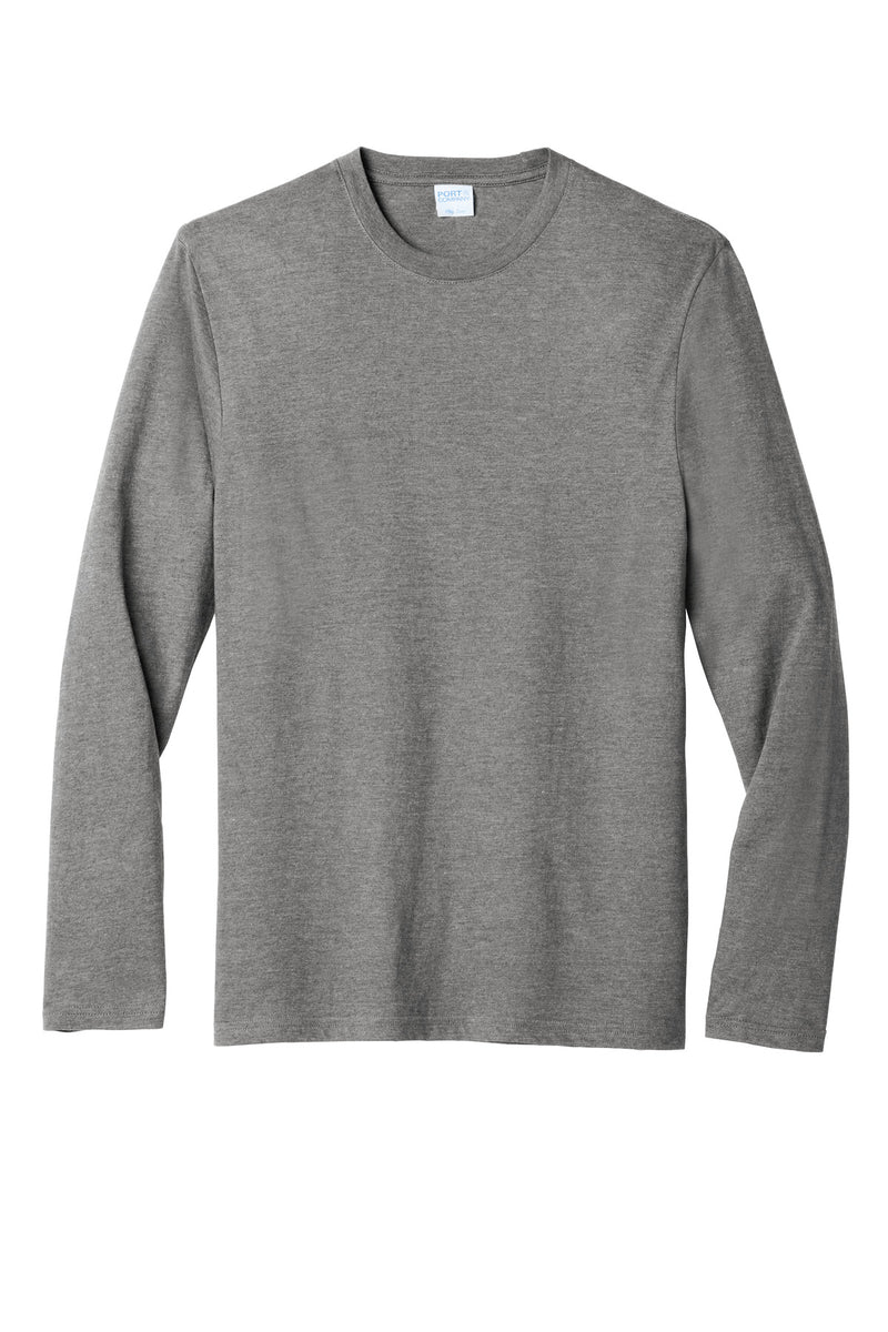 Port & Co Long Sleeve Fan Favorite  Blend Tee - Graphite Heather